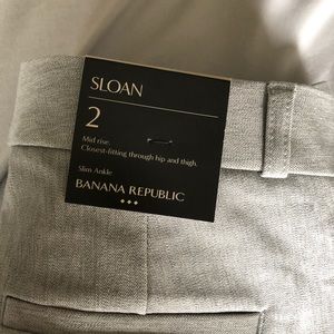 Sloan mid rise slim ankle gray dress pants